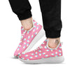 Ice Cream Pink Striped Print Pattern White Athletic Shoes-grizzshop