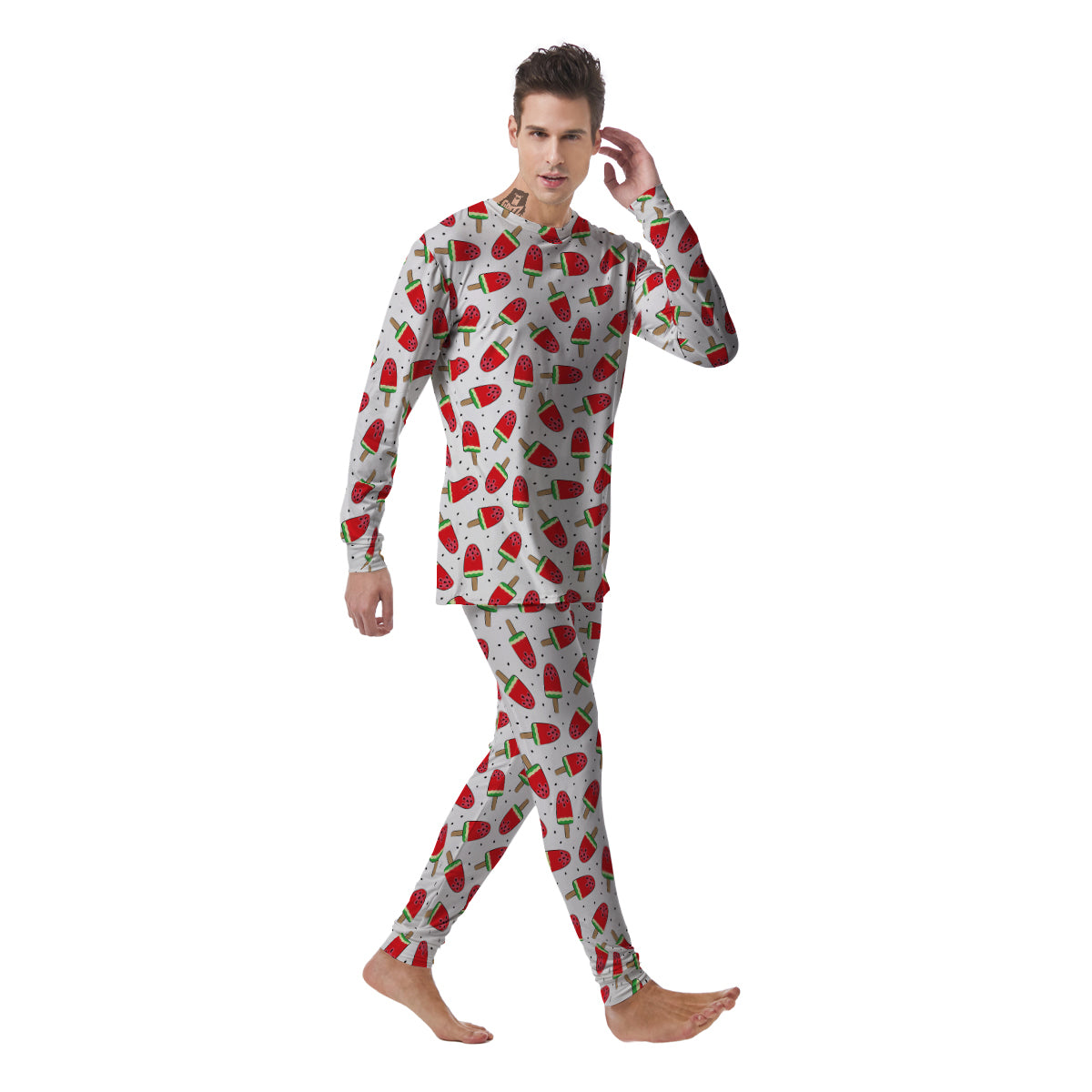 Ice Cream Watermelon Print Pattern Men's Pajamas-grizzshop