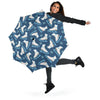 Ice Skate Pattern Print Automatic Foldable Umbrella-grizzshop