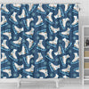 Ice Skate Pattern Print Bathroom Shower Curtain-grizzshop