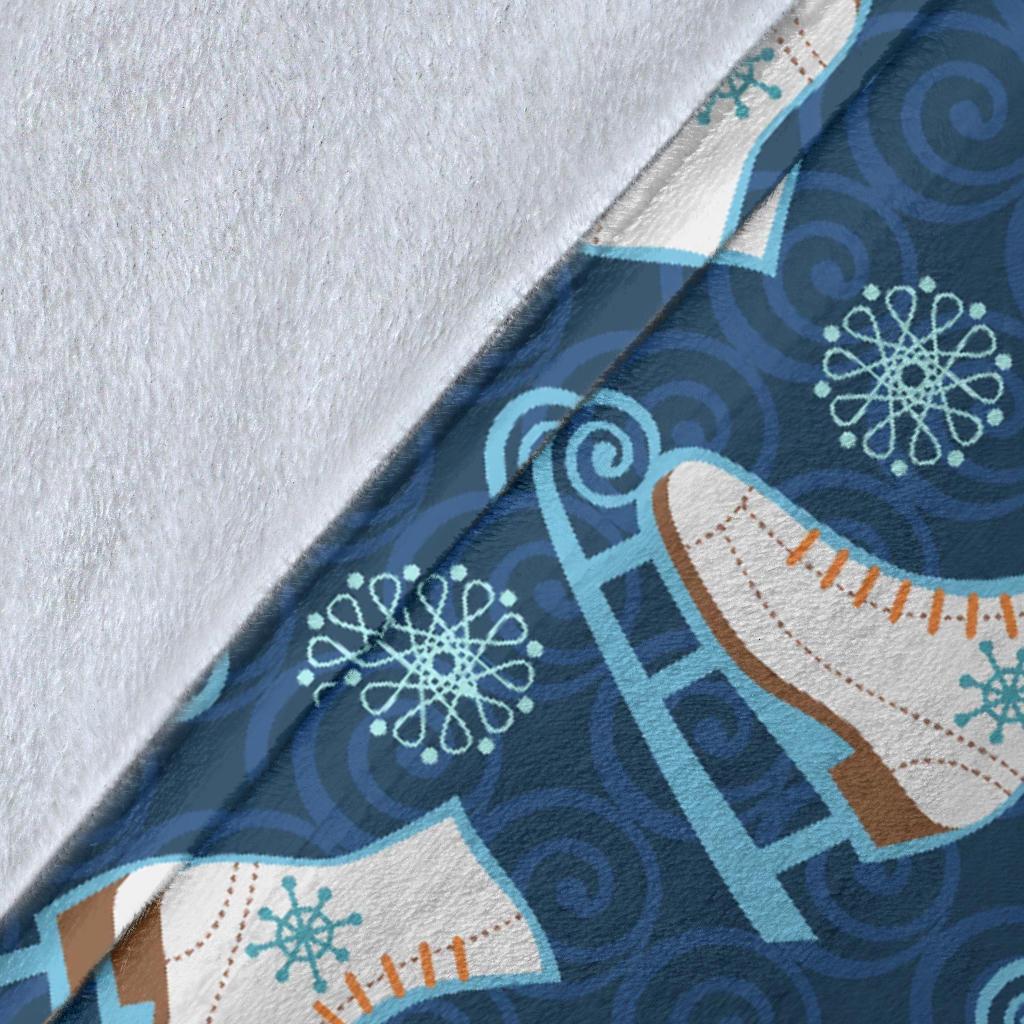 Ice Skate Pattern Print Blanket-grizzshop