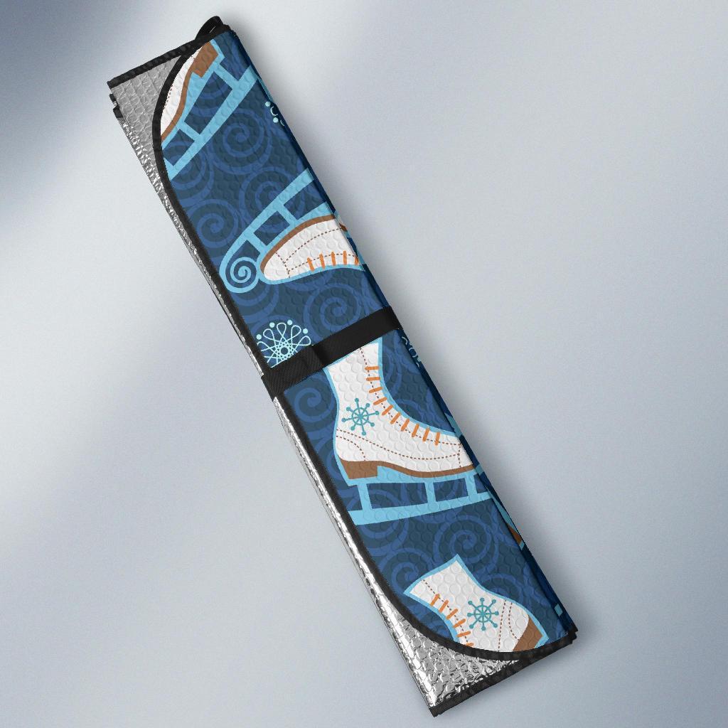 Ice Skate Pattern Print Car Sun Shade-grizzshop