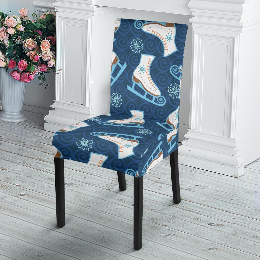 Ice Skate Pattern Print Chair Cover-grizzshop