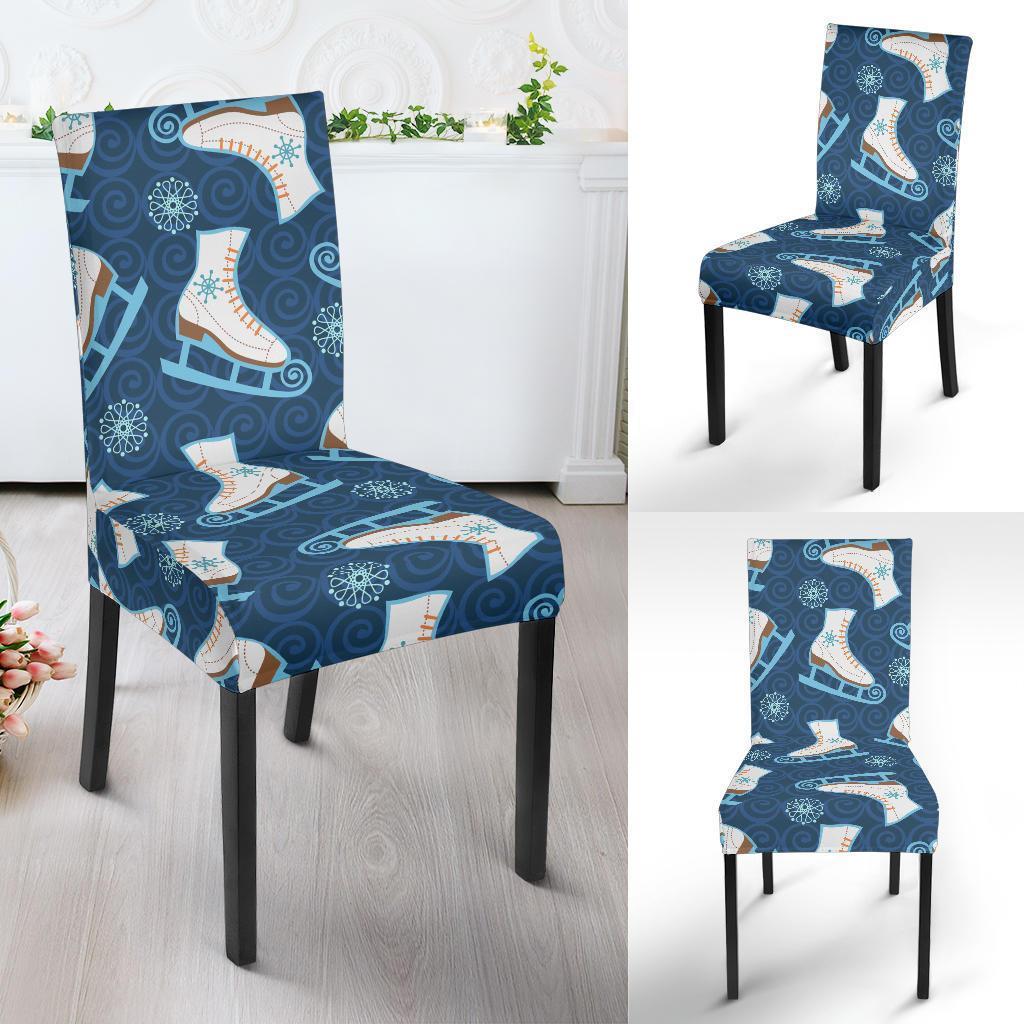 Ice Skate Pattern Print Chair Cover-grizzshop