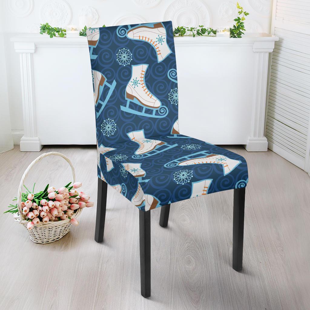 Ice Skate Pattern Print Chair Cover-grizzshop