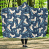 Ice Skate Pattern Print Hooded Blanket-grizzshop