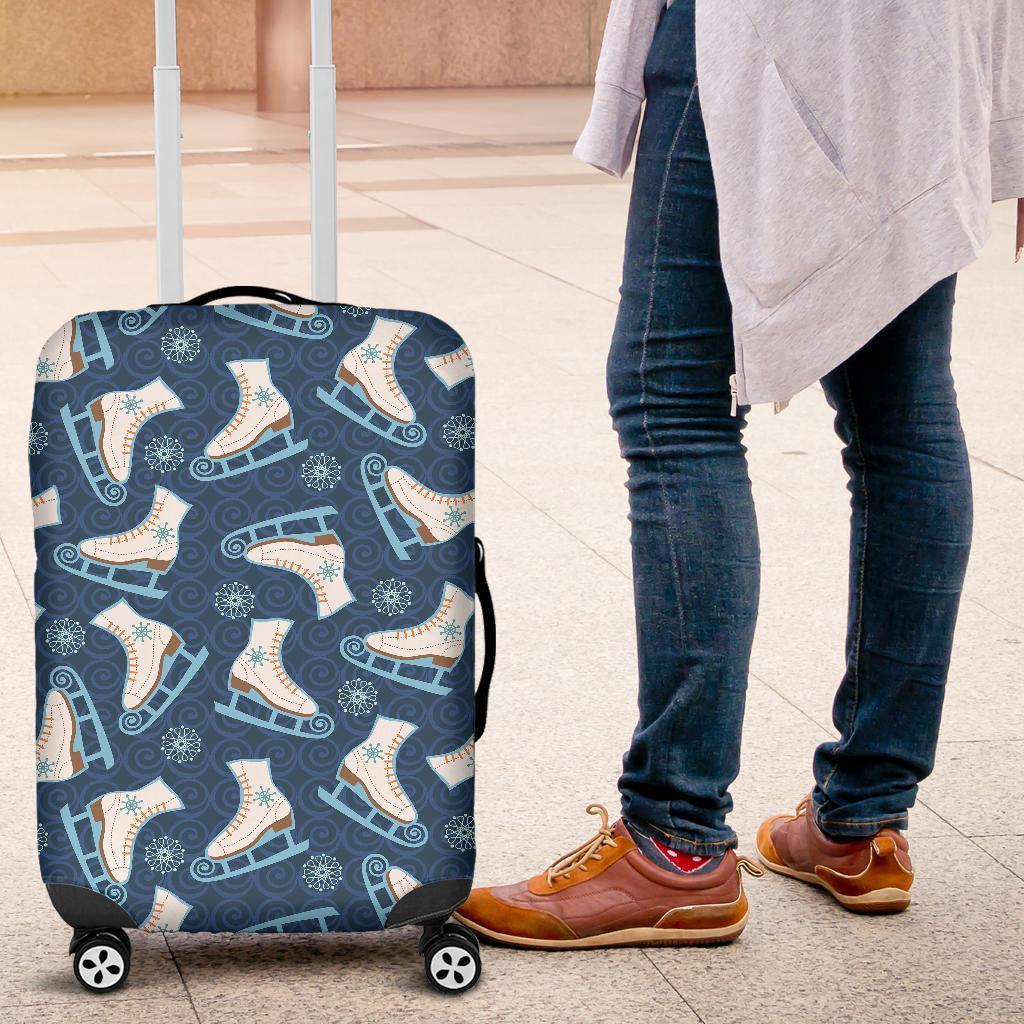 Ice Skate Pattern Print Luggage Cover Protector-grizzshop