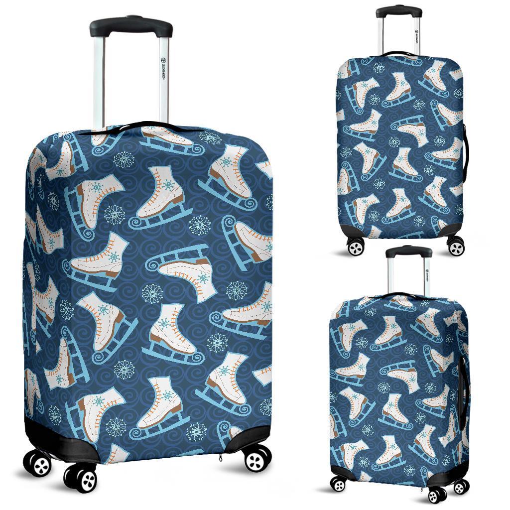 Ice Skate Pattern Print Luggage Cover Protector-grizzshop