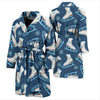 Ice Skate Pattern Print Men Long Robe-grizzshop