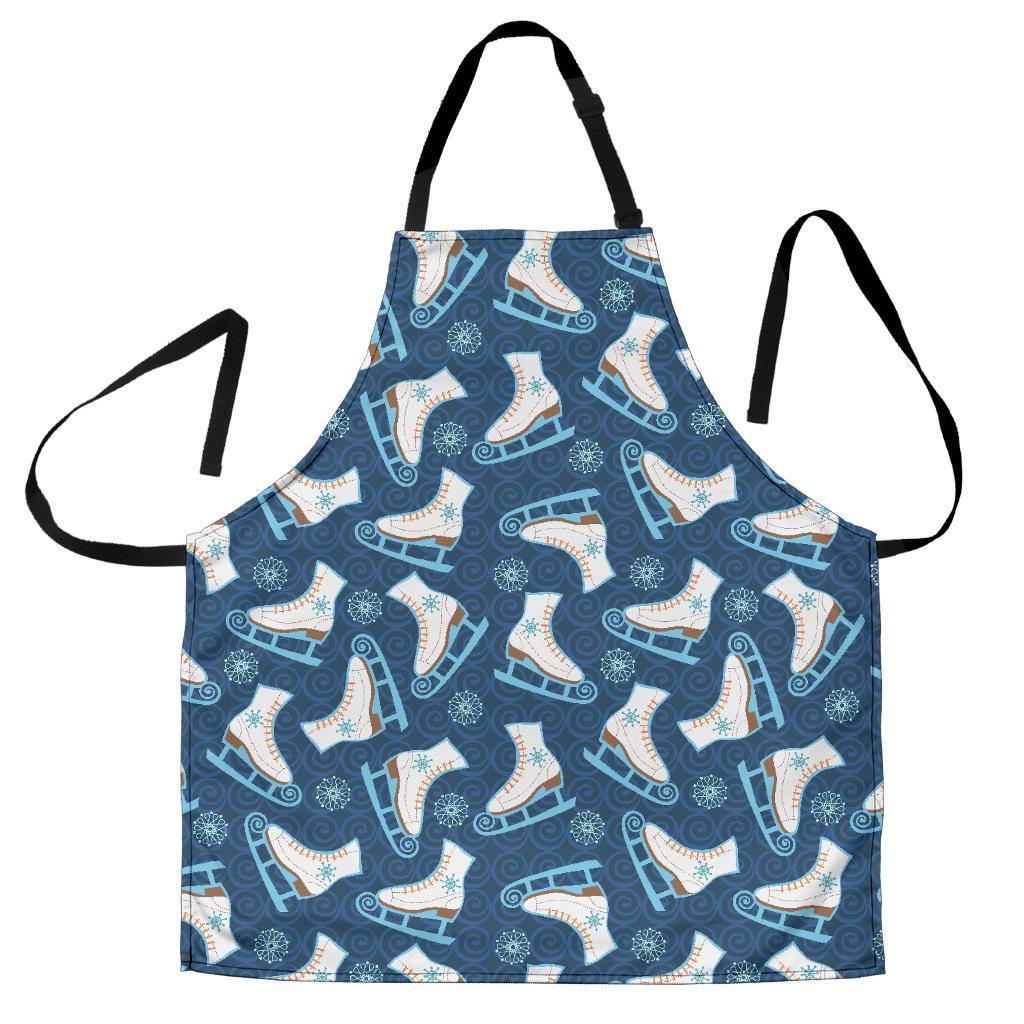 Ice Skate Pattern Print Men's Apron-grizzshop