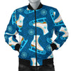 Ice Skate Pattern Print Men's Bomber Jacket-grizzshop