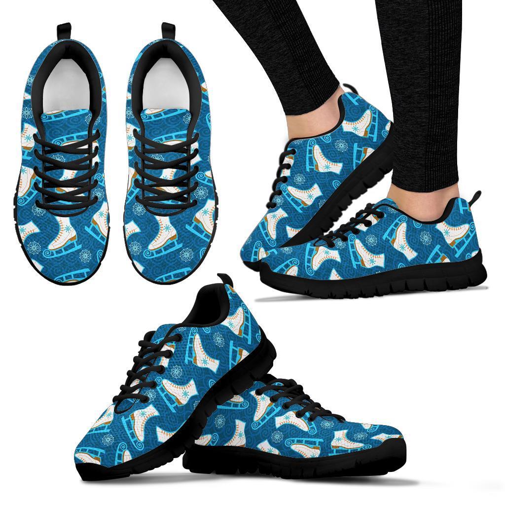 Ice Skate Pattern Print Sneaker Shoes For Men Women-grizzshop