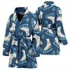 Ice Skate Pattern Print Women Long Robe-grizzshop