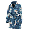 Ice Skate Pattern Print Women Long Robe-grizzshop