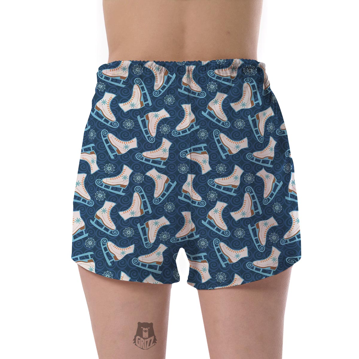 Ice Skate Pattern Print Women's Shorts-grizzshop