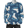 Ice Skate Pattern Print Women's Sweatshirt-grizzshop