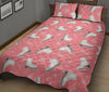 Ice Skate Pink Pattern Print Bed Set Quilt-grizzshop