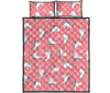 Ice Skate Pink Pattern Print Bed Set Quilt-grizzshop