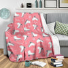 Ice Skate Pink Pattern Print Blanket-grizzshop