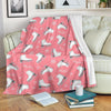 Ice Skate Pink Pattern Print Blanket-grizzshop