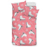 Ice Skate Pink Pattern Print Duvet Cover Bedding Set-grizzshop