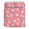 Ice Skate Pink Pattern Print Duvet Cover Bedding Set-grizzshop