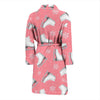 Ice Skate Pink Pattern Print Men Long Robe-grizzshop