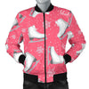 Ice Skate Pink Pattern Print Men's Bomber Jacket-grizzshop