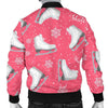 Ice Skate Pink Pattern Print Men's Bomber Jacket-grizzshop