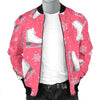 Ice Skate Pink Pattern Print Men's Bomber Jacket-grizzshop