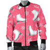 Ice Skate Pink Pattern Print Men's Bomber Jacket-grizzshop