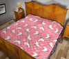 Ice Skate Pink Pattern Print Quilt-grizzshop