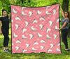 Ice Skate Pink Pattern Print Quilt-grizzshop