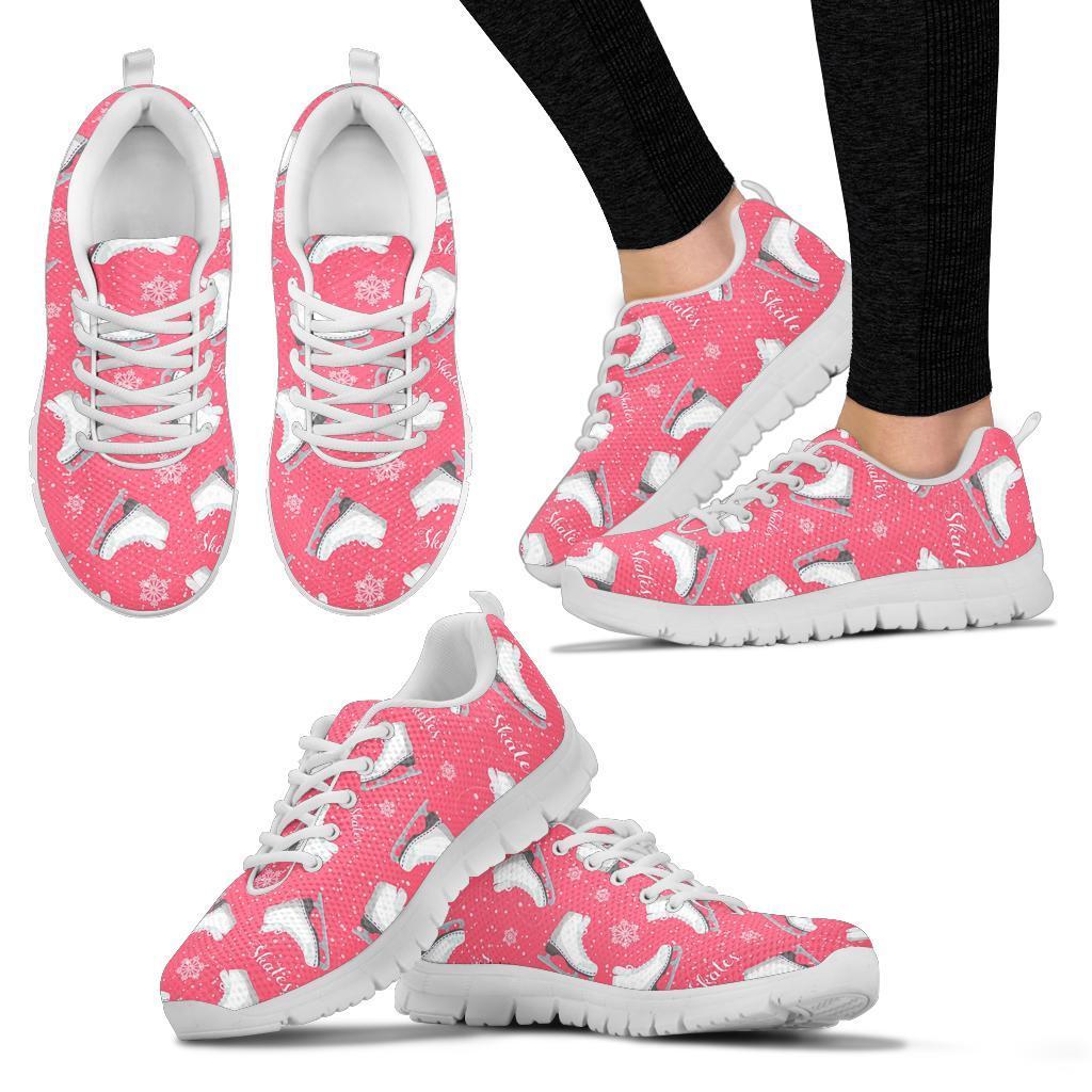 Ice Skate Pink Pattern Print Sneaker Shoes For Men Women-grizzshop