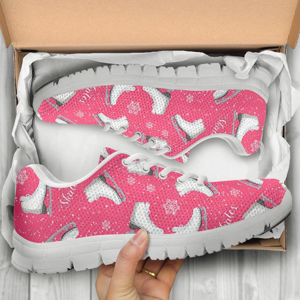 Ice Skate Pink Pattern Print Sneaker Shoes For Men Women-grizzshop