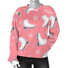 Ice Skate Pink Pattern Print Women's Sweatshirt-grizzshop