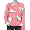 Ice Skate Pink Pattern Print Women's Sweatshirt-grizzshop