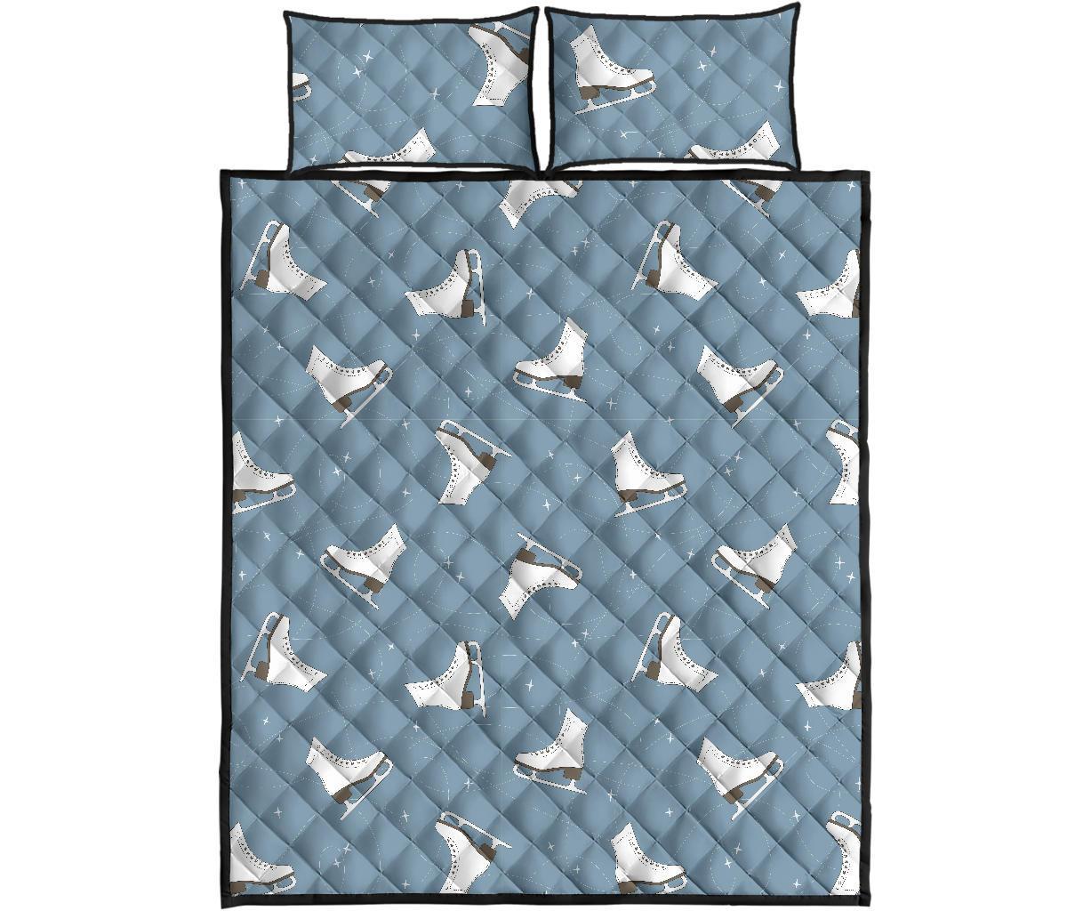 Ice Skate Print Pattern Bed Set Quilt-grizzshop