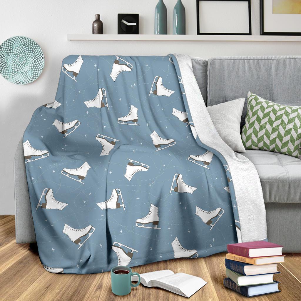 Ice Skate Print Pattern Blanket-grizzshop