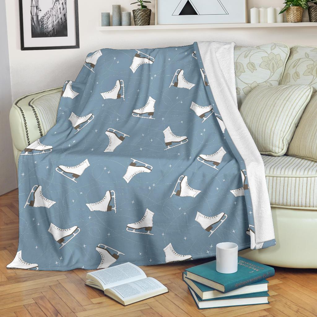 Ice Skate Print Pattern Blanket-grizzshop