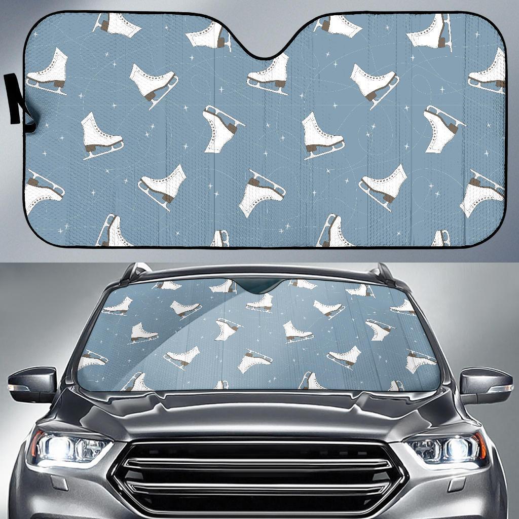 Ice Skate Print Pattern Car Sun Shade-grizzshop
