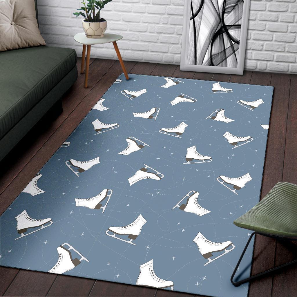 Ice Skate Print Pattern Floor Mat-grizzshop