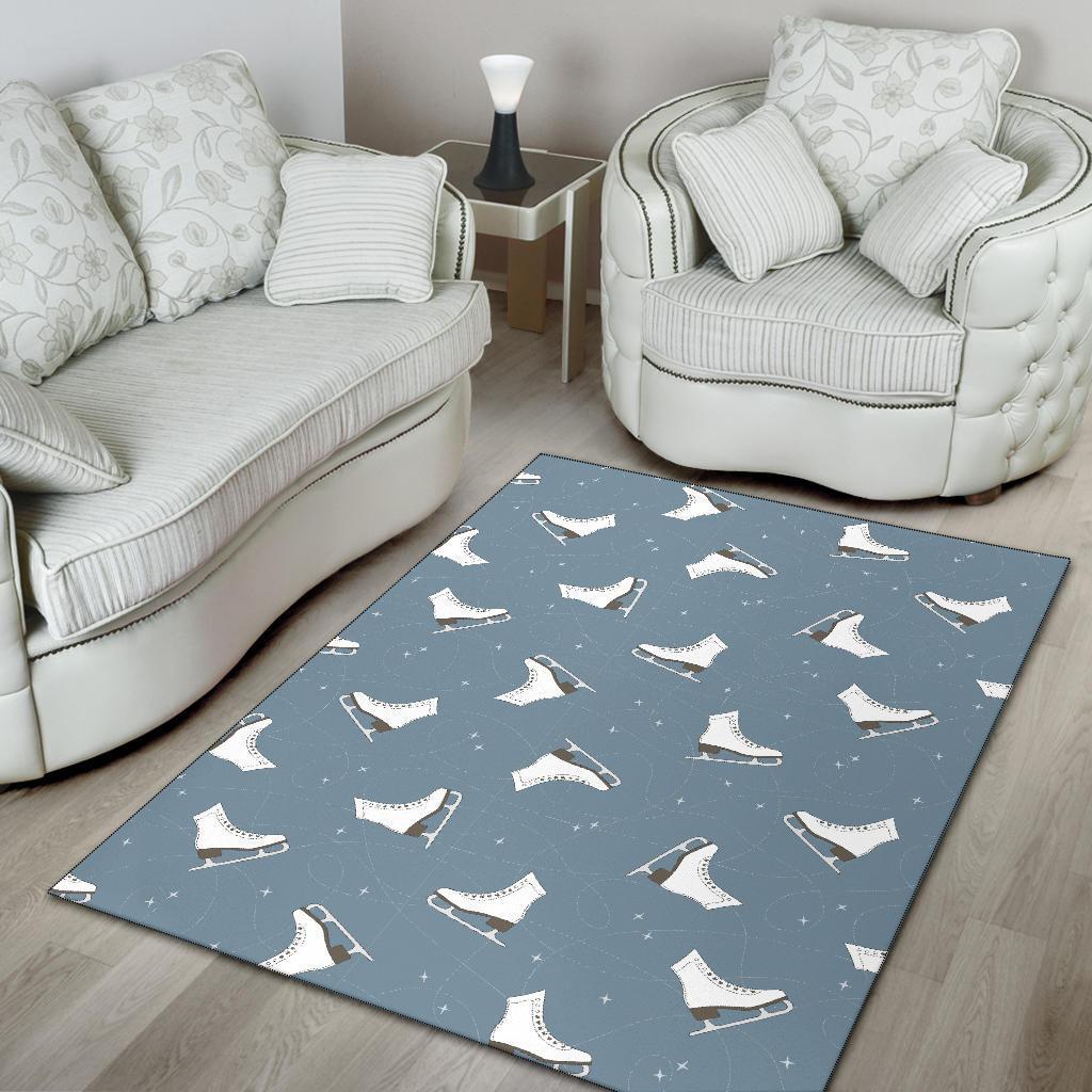 Ice Skate Print Pattern Floor Mat-grizzshop
