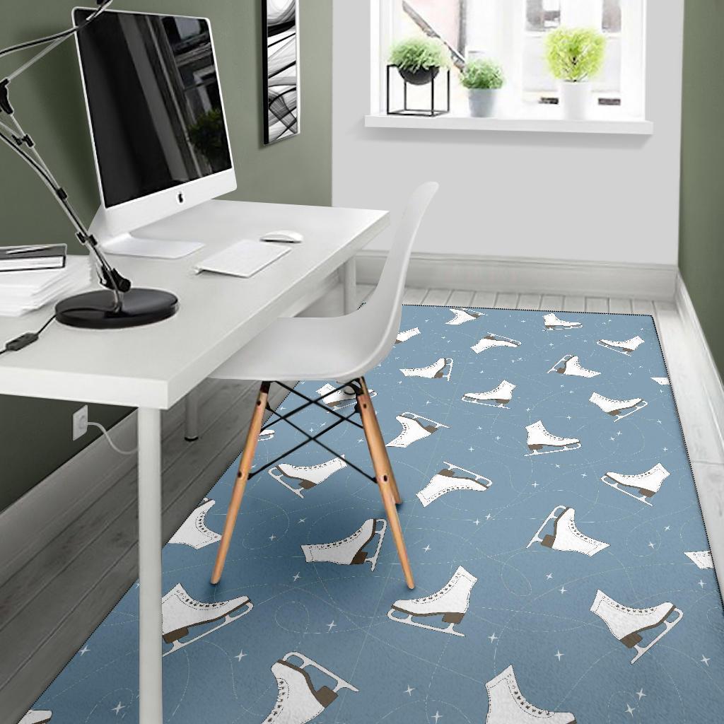 Ice Skate Print Pattern Floor Mat-grizzshop
