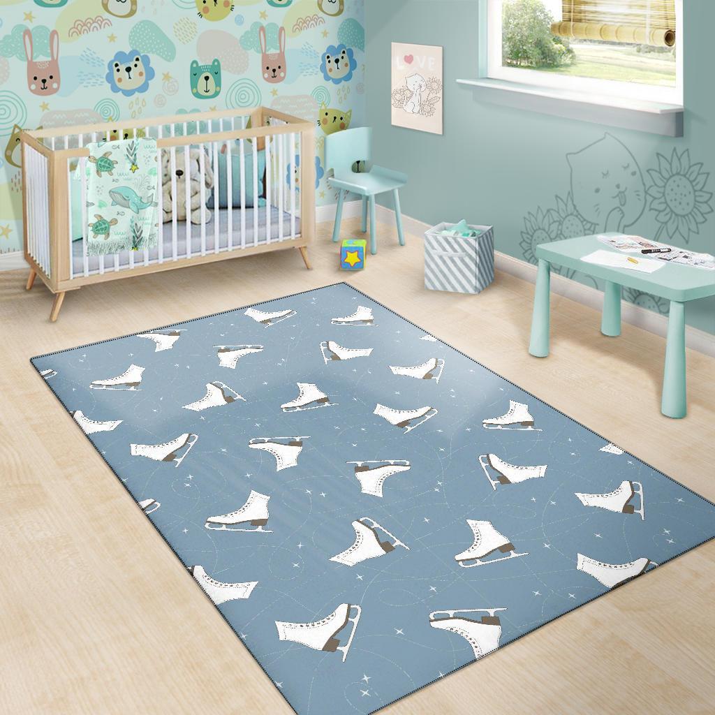Ice Skate Print Pattern Floor Mat-grizzshop