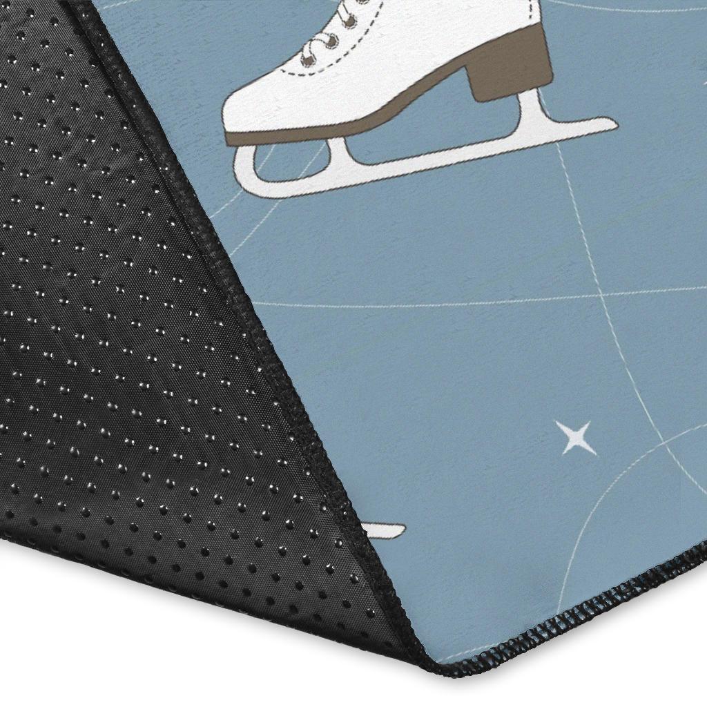Ice Skate Print Pattern Floor Mat-grizzshop