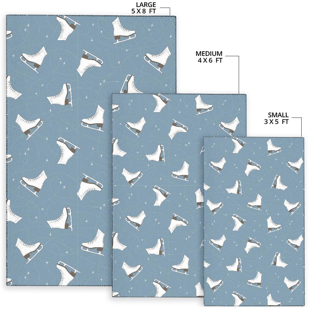 Ice Skate Print Pattern Floor Mat-grizzshop