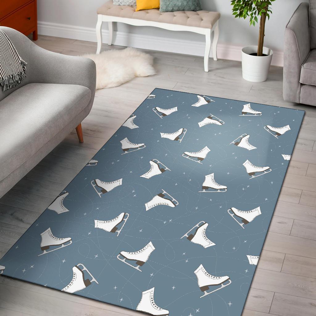 Ice Skate Print Pattern Floor Mat-grizzshop