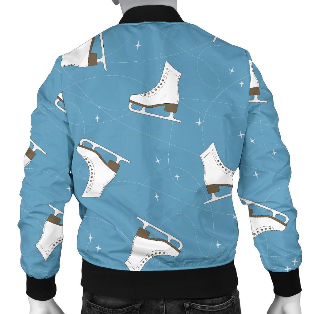 Ice Skate Print Pattern Men's Bomber Jacket-grizzshop