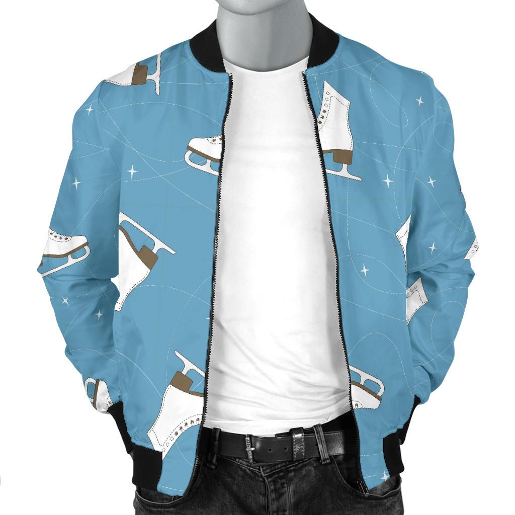 Ice Skate Print Pattern Men's Bomber Jacket-grizzshop